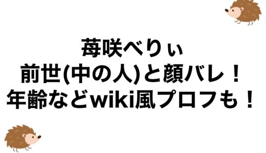 苺咲べりぃの前世(中の人)と顔バレ！年齢などwiki風プロフも！