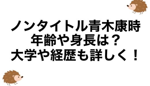 ノンタイトル青木康時の年齢や身長は？大学や経歴も詳しく！