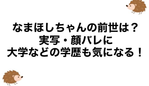 なまほしちゃんの前世は？実写・顔バレに大学などの学歴も気になる！