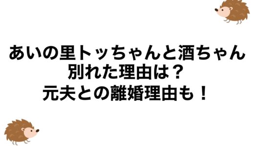 あいの里トッちゃんと酒ちゃんが別れた理由は？元夫との離婚理由も！