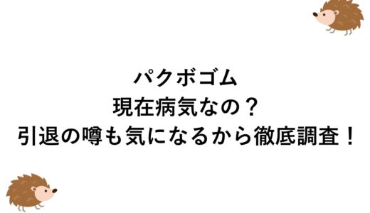 パクボゴムは現在病気なの？引退の噂も気になるから徹底調査！